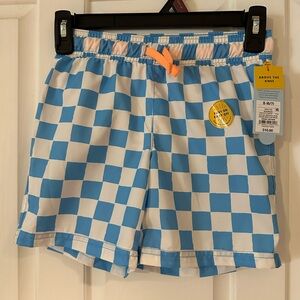 Cat & Jack Blue and White Checkered Swim Shorts